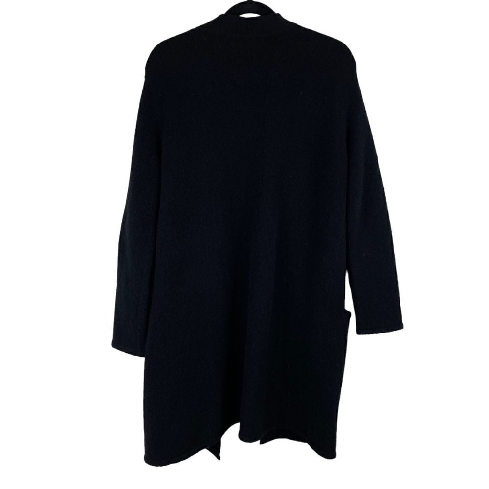 Jenni Kayne Merino Wool Blend Open Front Cardigan Sweater Coat Black Size S - Picture 7 of 8
